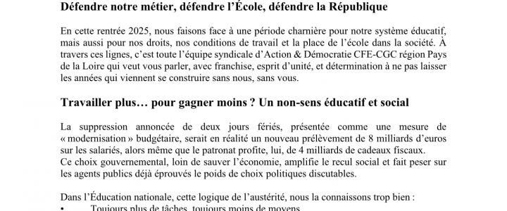 Lettre d’information septembre 2025 Lettre d’information septembre 2025